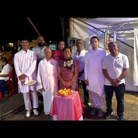 Celebrating Shivratri in the presence of the Honourable Minister Mrs Marie Arianne Navarre-Marie